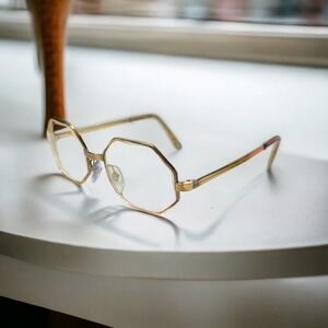 Cottet Vintage 12k 1/25 Made in USA Glasses Frames with Leather Ear Pieces